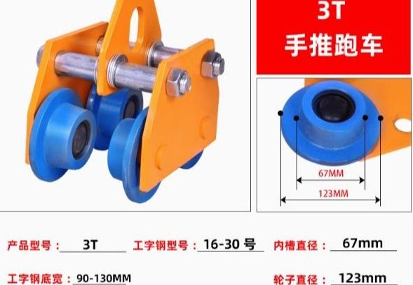 Hand-Push Monorail Trolley for I-Beam - Monorail trolley for I-beam 5